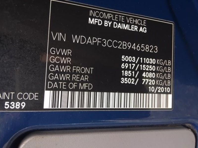 2011 MERCEDES-BENZ SPRINTER 3500 6123260693